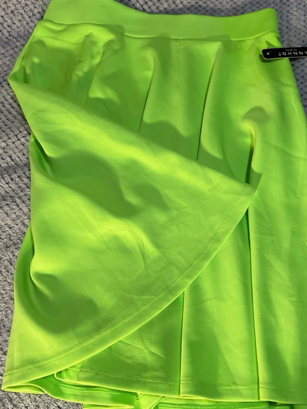 By Johnny Neon Lime Mini Skirt
